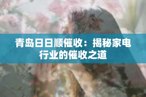 青岛日日顺催收：揭秘家电行业的催收之道