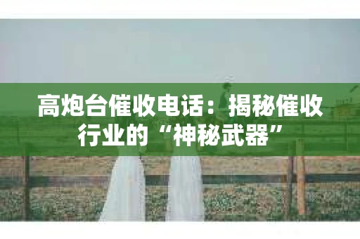 高炮台催收电话：揭秘催收行业的“神秘武器”