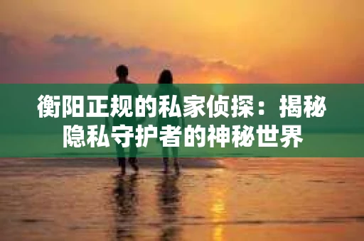 衡阳正规的私家侦探：揭秘隐私守护者的神秘世界