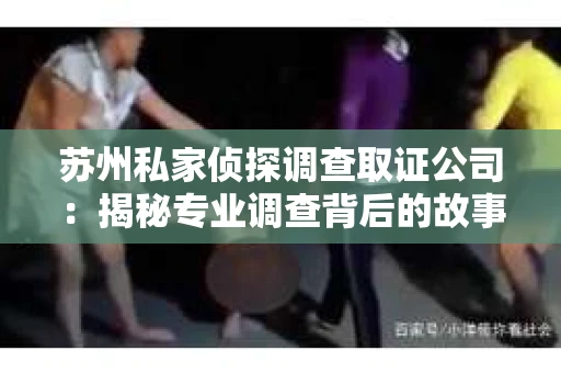 苏州私家侦探调查取证公司：揭秘专业调查背后的故事