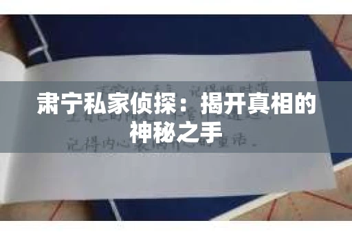 肃宁私家侦探：揭开真相的神秘之手