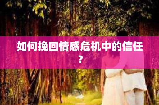 如何挽回情感危机中的信任？