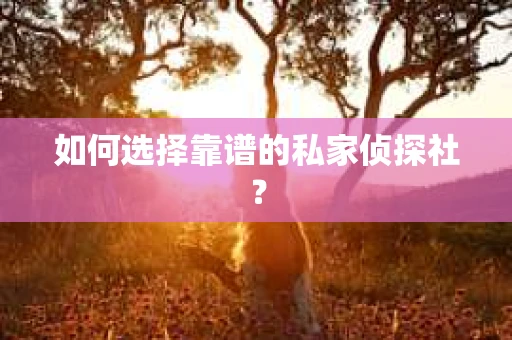 如何选择靠谱的私家侦探社? 如何选择靠谱的私家侦探社?